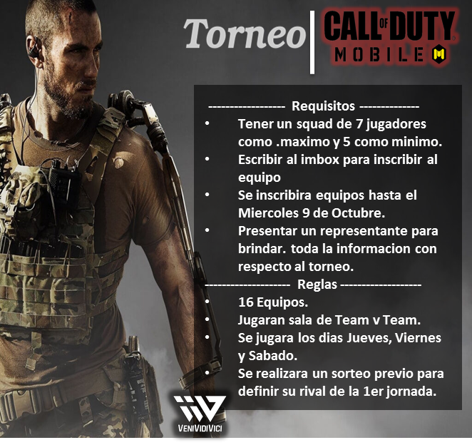 Se viene el 1er Torneo de @CODMobileES 
Patrocinado por <a href="/Esports_vVv/">vVvEsports</a>  y Casteado y organizado por @KioYTOficial 
Torneo totalmente Gratis con Premio de 25$ en tarjetas de Google play para el campeon.
Mas Informacion escriban al MD de @KioYTOficial