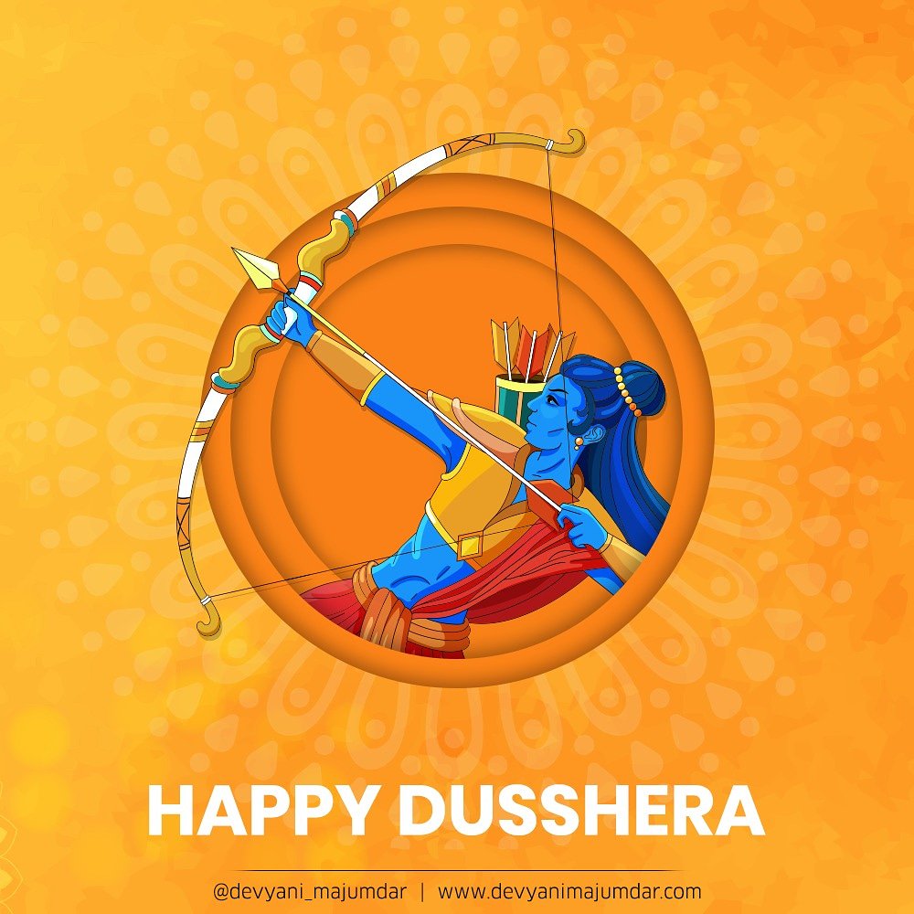 DevyaniMajumdar's tweet photo. Let us come together to celebrate this victory of good ever evil this Dussehra May you triumph over your inner demons, negativity, ego, jealousy, hatred. Wishing you all a Happy Dusshera
#happydussehra #dussehra2019 #jaimaadurga #devyanimajumdar https://t.co/Y5S9tlvkh0