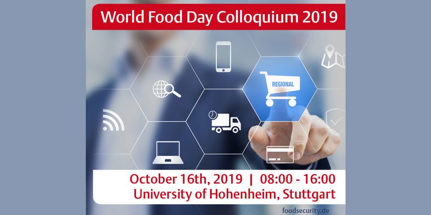 UniHohenheim's tweet photo. World Food Day Colloquium #WFDC19 an der #UniHohenheim: Am 16.10.2019 diskutieren Experten das Thema "Food Security and Trade in a Period of Change and Innovation“ #fsc #foodsecurity #WorldFoodDay #ClimateChange #DAAD #Welternährungstag https://t.co/X1y4xBOojA https://t.co/3TKwl1ofGr