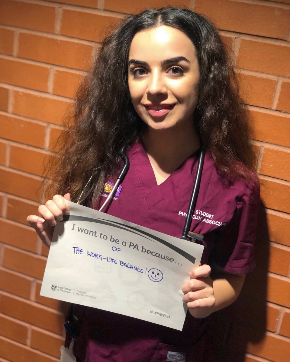 uompasoc's tweet photo. 1st year PA student, Zilan, says she wants to become a PA because “of the work-life balance”. 🧘🏻‍♀️ 

@FPARCP  #paweek #fparcp #physicianassociate #physicianassistant #pastudent #physicianassociatestudent #uompasoc #medicine #pascrubs https://t.co/eim2RLtJ4s