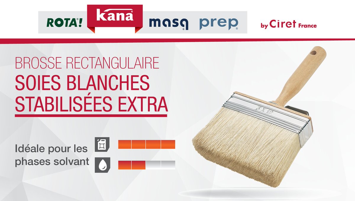RKMP_CiretFR's tweet photo. #mardiconseil La brosse rectangulaire #KANA est idéale pour peindre les grandes surfaces et encoller les papiers peints. 90% des poils de la brosse ont la même taille, ce qui permet une excellente finition. #peinture #papierpeint
https://t.co/0aM3Ic1brK https://t.co/DoXyCL6nw3