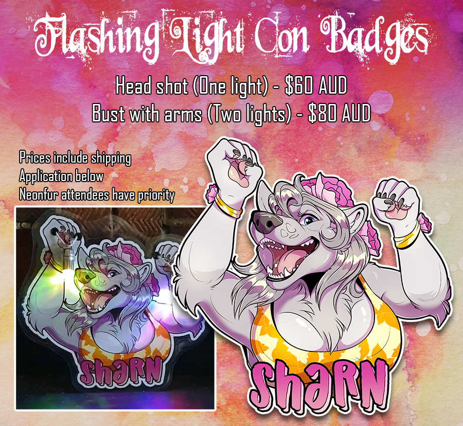 silvixenart's tweet photo. Attendees of @NeonFurCon have priority but applications are open to everyone.
Video of the badge in comments.
Apply here: https://t.co/G0cQmecNpx https://t.co/kau68WkdHd