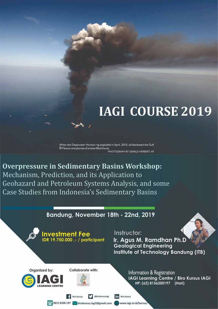 [IAGI COURSE 2019 – Overpressure in Sedimentary Basins Workshop]

Ir. Agus M. Ramdhan Ph.D. –Geological Engineering, Institute of Technology Bandung
Venue:Bandung
Date:November 18th to 22nd, 2019

Information and Registration 
(62)8156200197 (Hari)