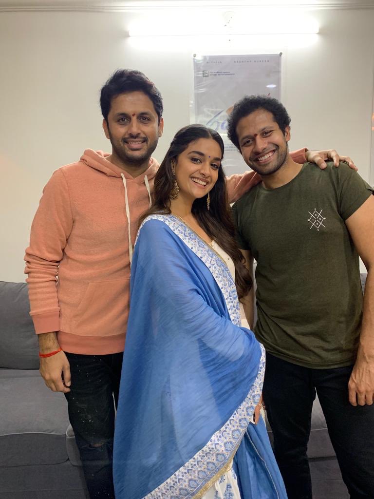 actor_nithiin's tweet image. #RANGDE muhurtham done!! Excited to work with this DreamTeam @pcsreeram @dirvenky_atluri @KeerthyOfficial  @ThisIsDSP @SitharaEnts @vamsi84