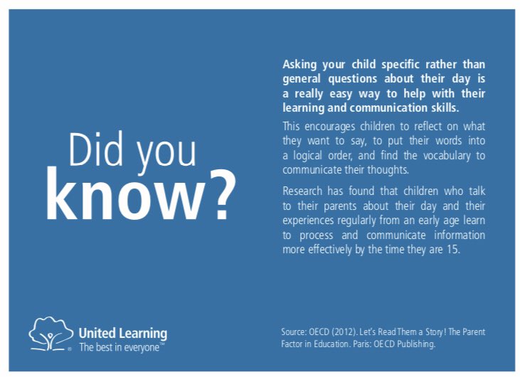 langfordprimary's tweet photo. Looking to support your child at home with their learning? Why not look at these 4 tips from @UnitedLearning research https://t.co/AYJNil9iVk