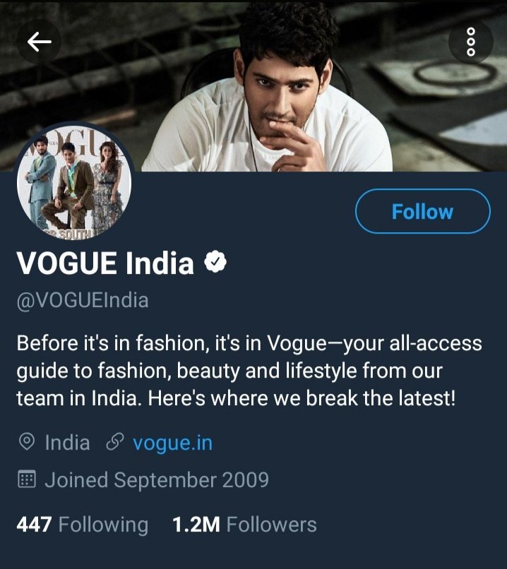 jukesh_24's tweet photo. @urstrulyMahesh @VOGUEIndia @Anaita_Adajania #SSMBForVogue #SarileruNeekevvaru Dp & header pic β€οΈβ€οΈ π₯ π₯ @urstrulyMahesh π @VOGUEIndia thank you for the pictures Superstar fans will be grateful πππ https://t.co/sOZbp0EjA9