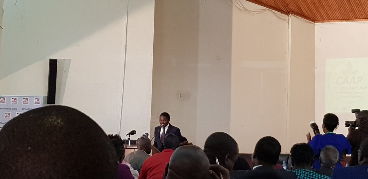 The Hon. Mwangi Kiunjuri E.G.H , Cabinet Secretary - Agriculture, Livestock and Fisheries giving official address on the opening of the Conference on Africa's Agricultural Productivity (CAAP) 2019 @MoALF <a href="/kalromkulima/">KALRO</a> 
#CAAPconference2019
