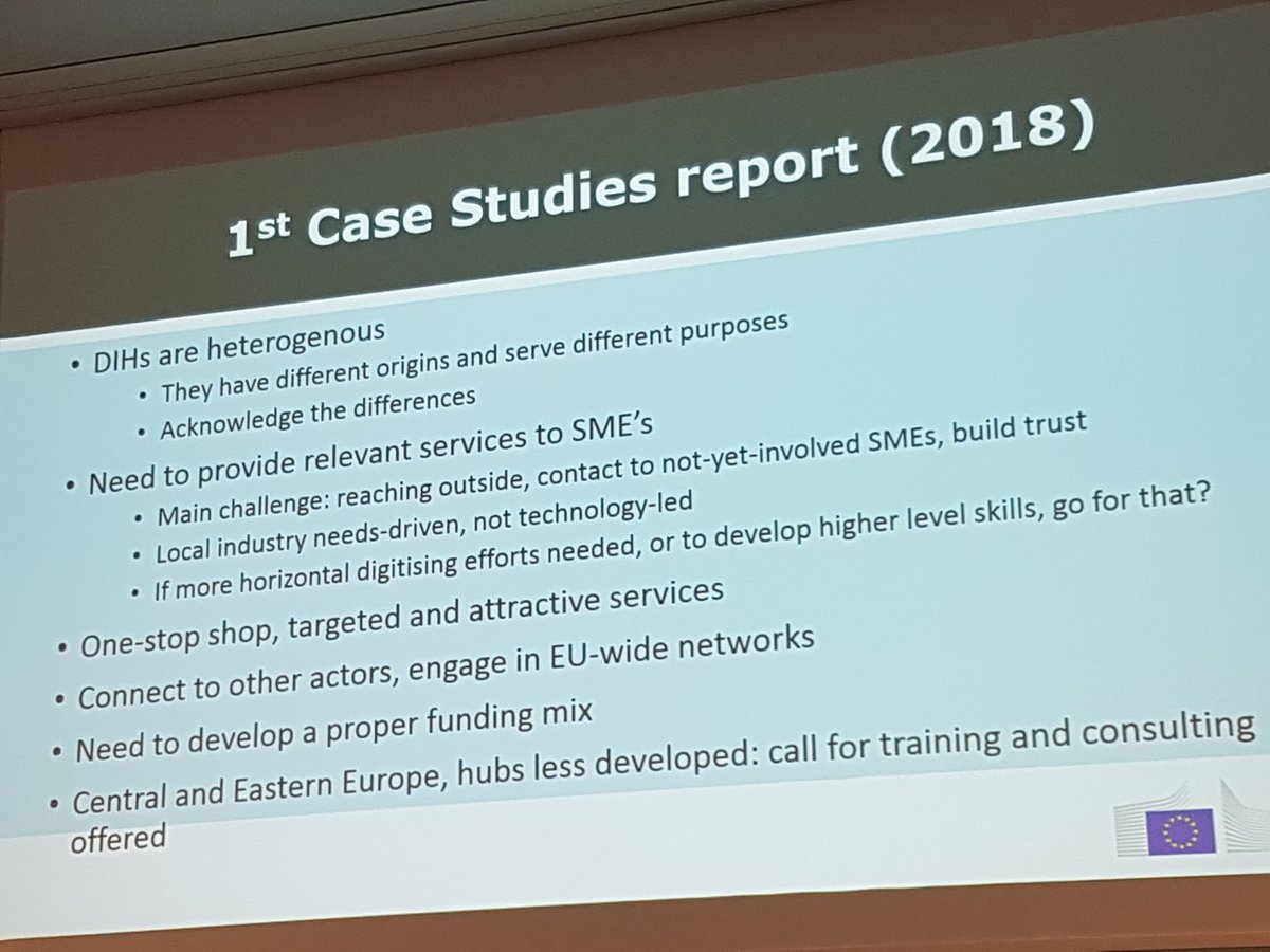 First results of the study on #DIH done by the @S3Platform presented today at #EURegionsWeek @DigIndEU <a href="/I4MS_Europe/">I4MS</a> <a href="/DihnetE/">DIHNET.EU</a>