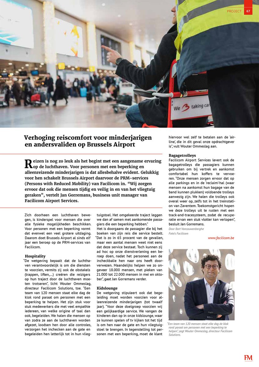 Facilicom Airport Services verhoogt het reiscomfort voor minderjarigen en andersvaliden op <a href="/BrusselsAirport/">Brussels Airport</a>. Een team van 120 mensen staat elke dag, de klok rond klaar om personen met een beperking te helpen. #facilicom #airportservices  #brusselsairport #assistentie #hospitality