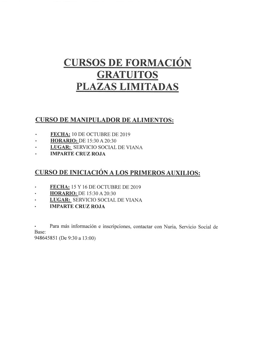 CURSOS DE FORMACIÓN GRATUÍTOS EN EL SERVICIO SOCIAL DE BASE