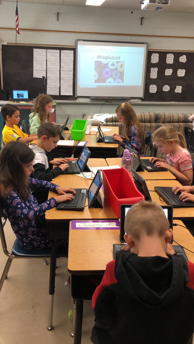 Working on our typing skills, wishing we were having a 🍩 break #naplescsd