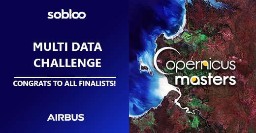 soblooservices's tweet photo. Congratulations to @telecense @InSAR_Slovakia and @sparveon our three finalist teams for the Airbus - Sobloo Multi -Data Challenge. 

Read more about the competition on https://t.co/3EWFBYhmsz

Visit our website https://t.co/RCu2qxqrqu
@CopernicusEU @AirbusSpace @AZO_space https://t.co/sehv4rRCW4