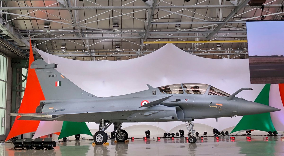 All India Radio News on Twitter: &quot;India gets first #Rafale Combat Jet acquired by @IAF_MCC. Defence Minister @RajnathSingh receives the first Rafale combat jet aircraft at Production Unit of #DassaultAviation at Mérignac