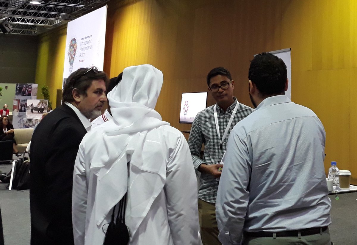 HeatherLeson's tweet photo. Handon sessions about Data &amp; digital from data/ai, 3d printing, digital youth engagement, and digital id/blockchain #redinnovation @ifrc with @QatarComputing @reachouttoasia @ineeshadvs @RCClimate @QRCS https://t.co/a0b2g4pYBc