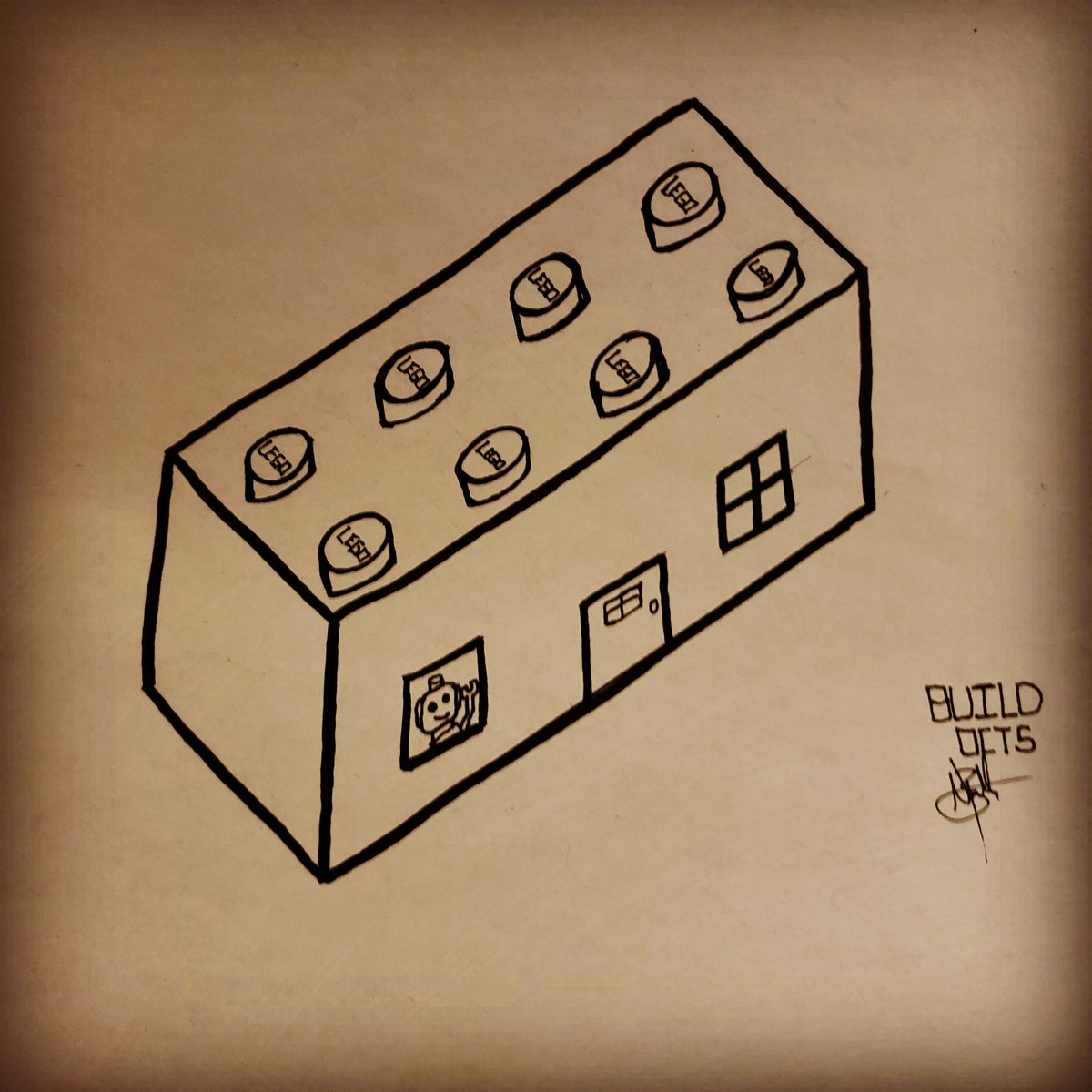 ElJefeNeo's tweet image. (I forgot to post this!) I remember playing with Legos when I was a child. Great times! Build build build! #inktober #inktober2019 #lego #build