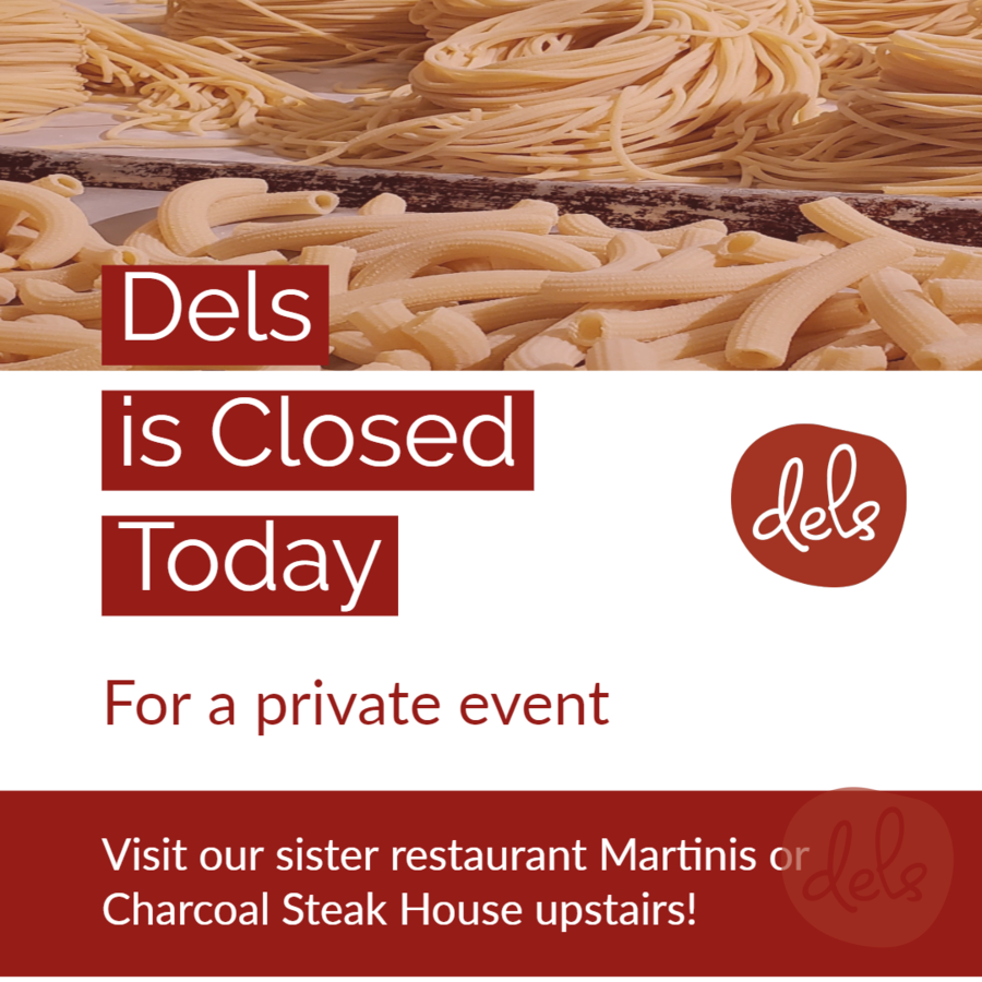 delsenoteca's tweet photo. Tonight, Dels will be closed for a private event. Visit our sister restaura... https://t.co/WkpNnVgFNo https://t.co/L3eBFFu65j