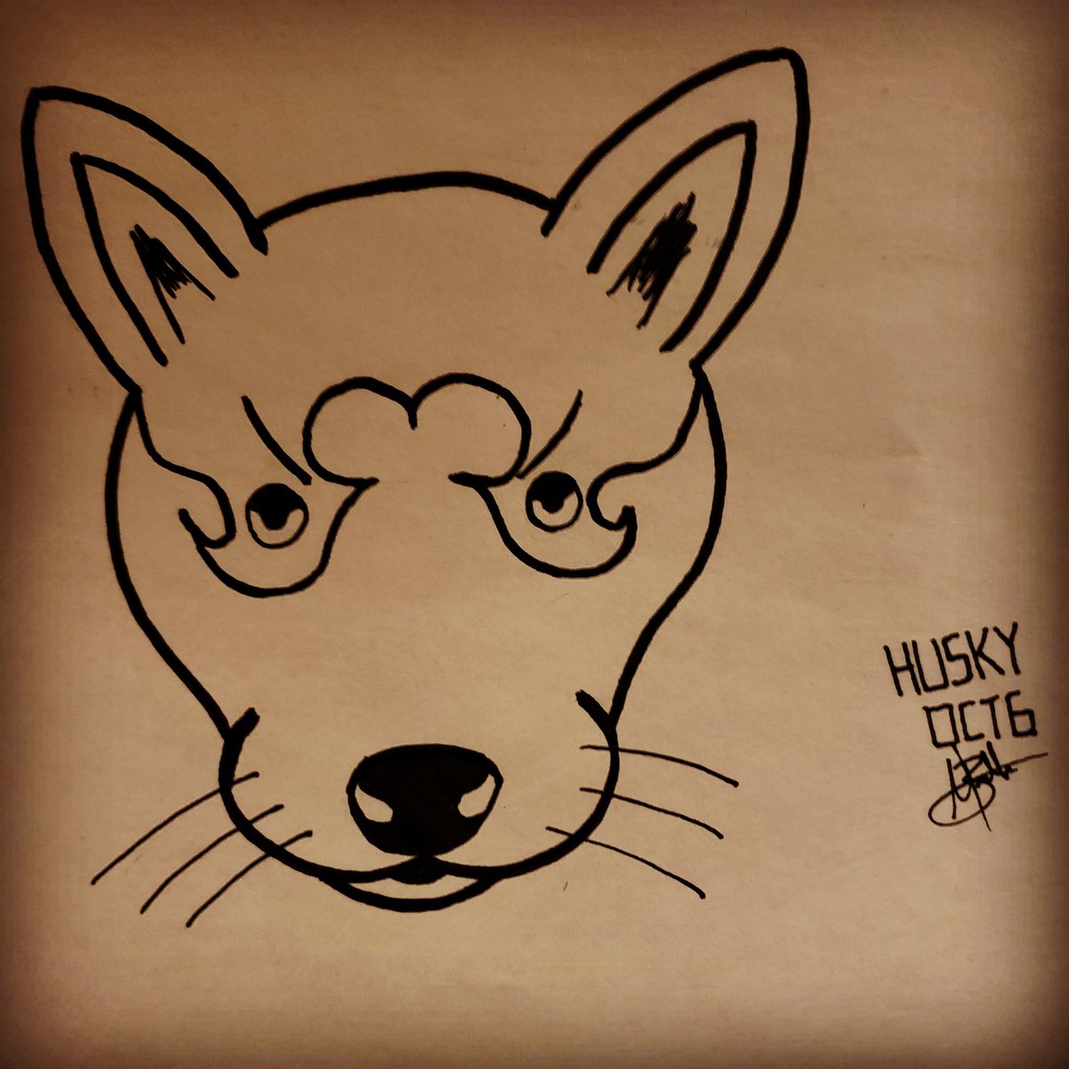 ElJefeNeo's tweet image. (I forgot to post this!) Someday I would love to own a Husky...they are too dang cute! #inktober #inktober2019 #dog #husky