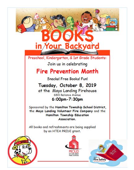 ShanerSchool's tweet photo. Don't forget tonight is our first Books in Your Backyard event at the Mays Landing Firehouse from 6 to 7:30. This is a free event! https://t.co/52rjNwB3dw