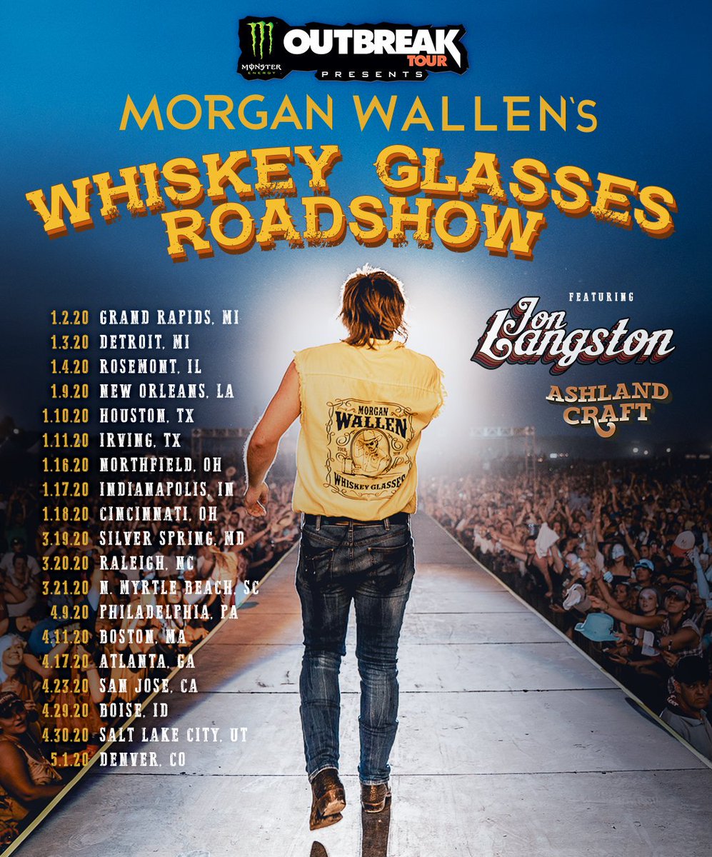 LETS GO! Proud to announce I’ll be on tour with my buddies 
<a href="/MorganWallen/">morgan wallen</a> and <a href="/AshlandCraft/">Ashland Craft</a> on the Whiskey Glasses Roadshow. Catch the pre-sale on 10/16 at 10AM CDT, only on the #BirdDogClub —> birddogclub.jonlangston.com
