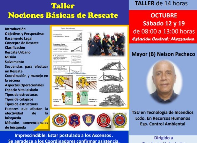 Taller Nociones Básicas de Rescate facilitador MSc Nelson Pacheco Coordinado Regional de Fevesar Carabobo.<a href="/fevesar_ong/">FEVESAR</a> #soyfevesar <a href="/CentralReedan/">REDAN Central de Bomberos y Bomberas</a> <a href="/PCADREEDANCENT/">REDAN CENTRAL</a> @PCCarabobo <a href="/randy2re/">G/B Randy Rodríguez</a> <a href="/MoissMoralesRo2/">Moisés Morales Rodríguez</a> <a href="/7cesarortiz/">Julio Cesar Ortiz H.</a>