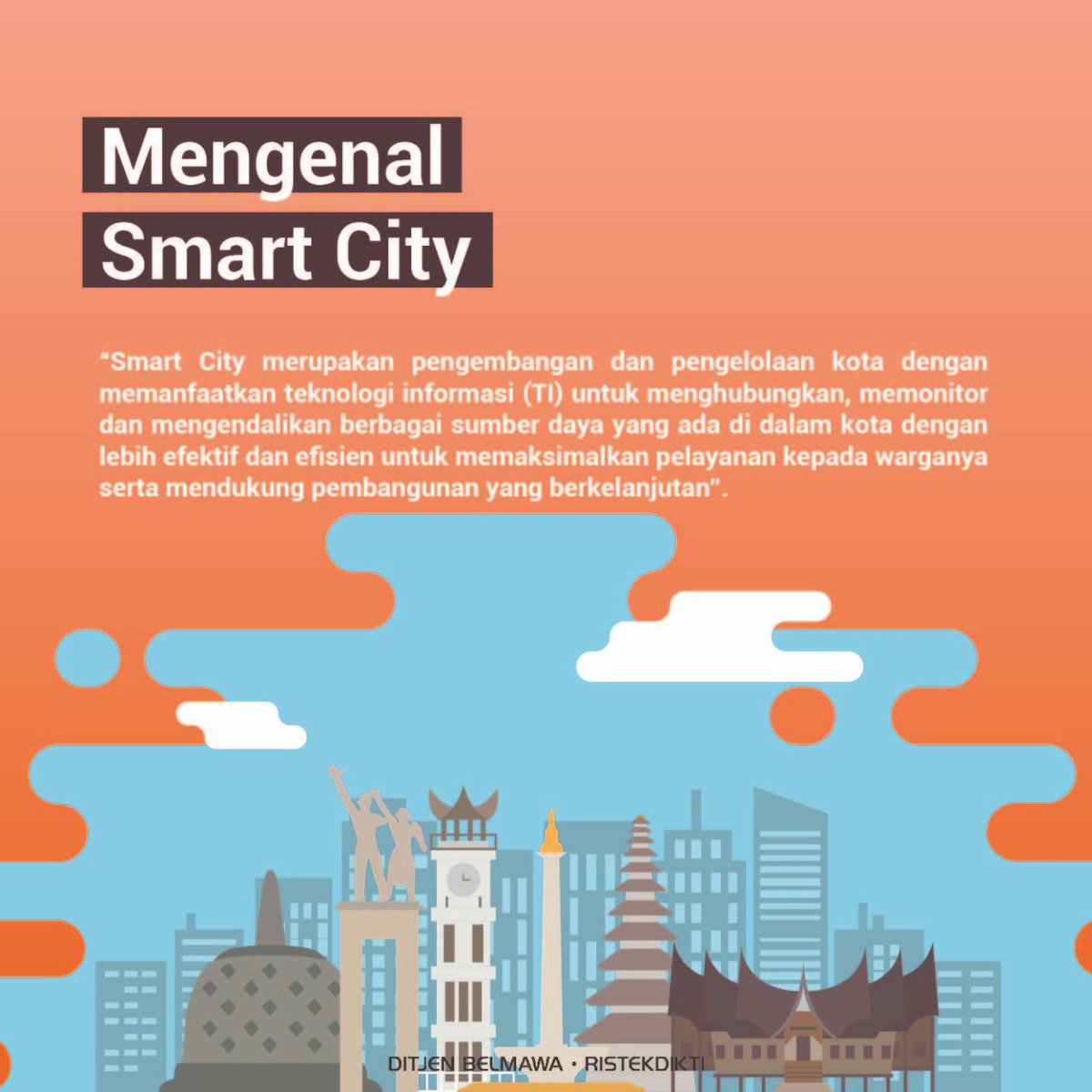 Kemdiktisaintek's tweet image. Halo #SobatBelmawa!

Perkembangan teknologi industri era 4.0 di berbagai aspek, menjadi salah satu solusi untuk menyelesaikan masalah tersebut. Orang biasa menyebutnya dengan Smart City.

Yuk sobat mengenal lebih dekat dengan Smart City!

#Belmawa #Ristekdikti #SmartCity