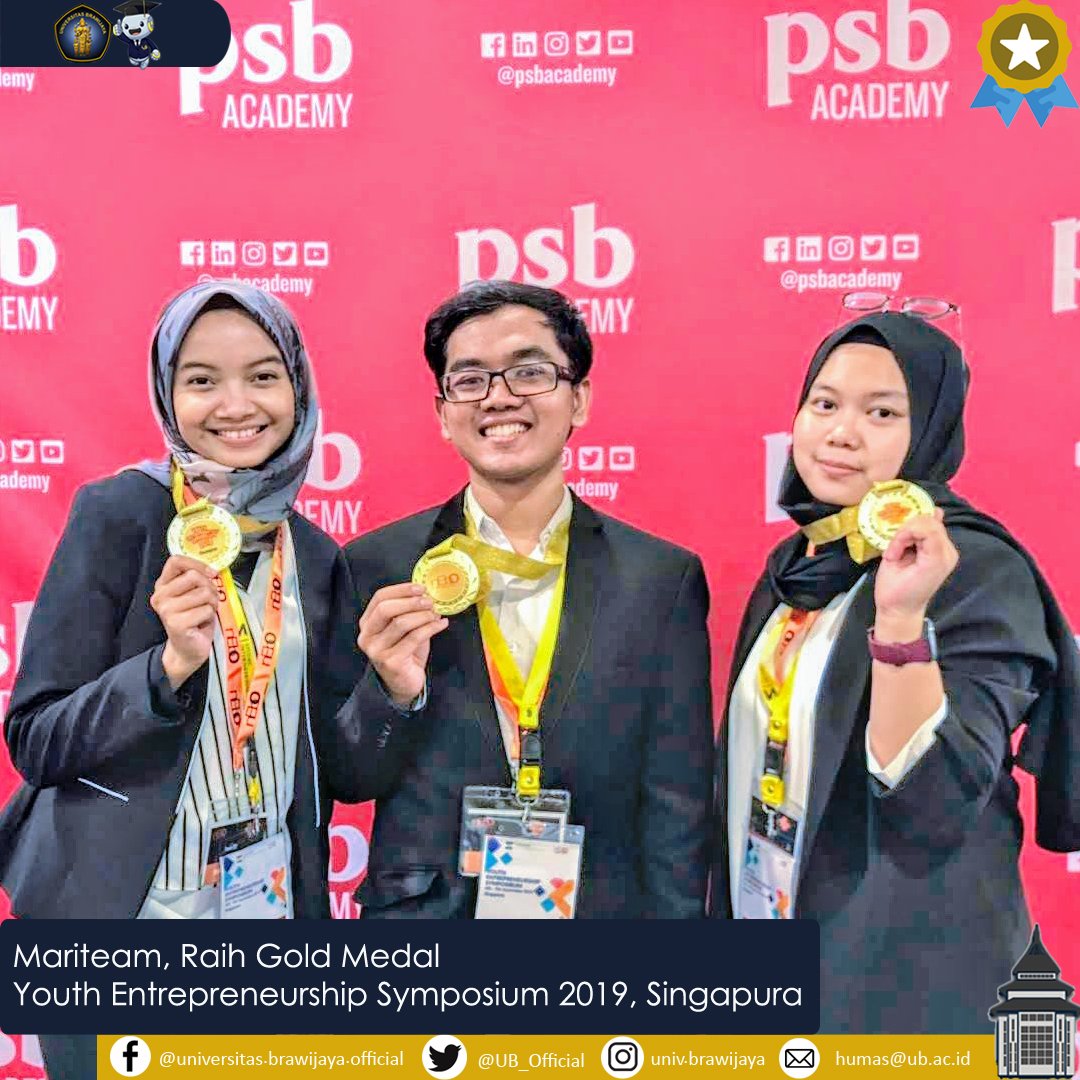 UB_Official's tweet photo. Mariteam, e-commerce khusus hasil perikanan dan kelautan, raih medali emas Youth Entrepreneurship Symposium 2019

https://t.co/kB266uS54B

#UniversitasBrawijaya #KampusUB #UBJuara #FIAUB #FILKOMUB #Mariteam https://t.co/vbFJzuwYsd