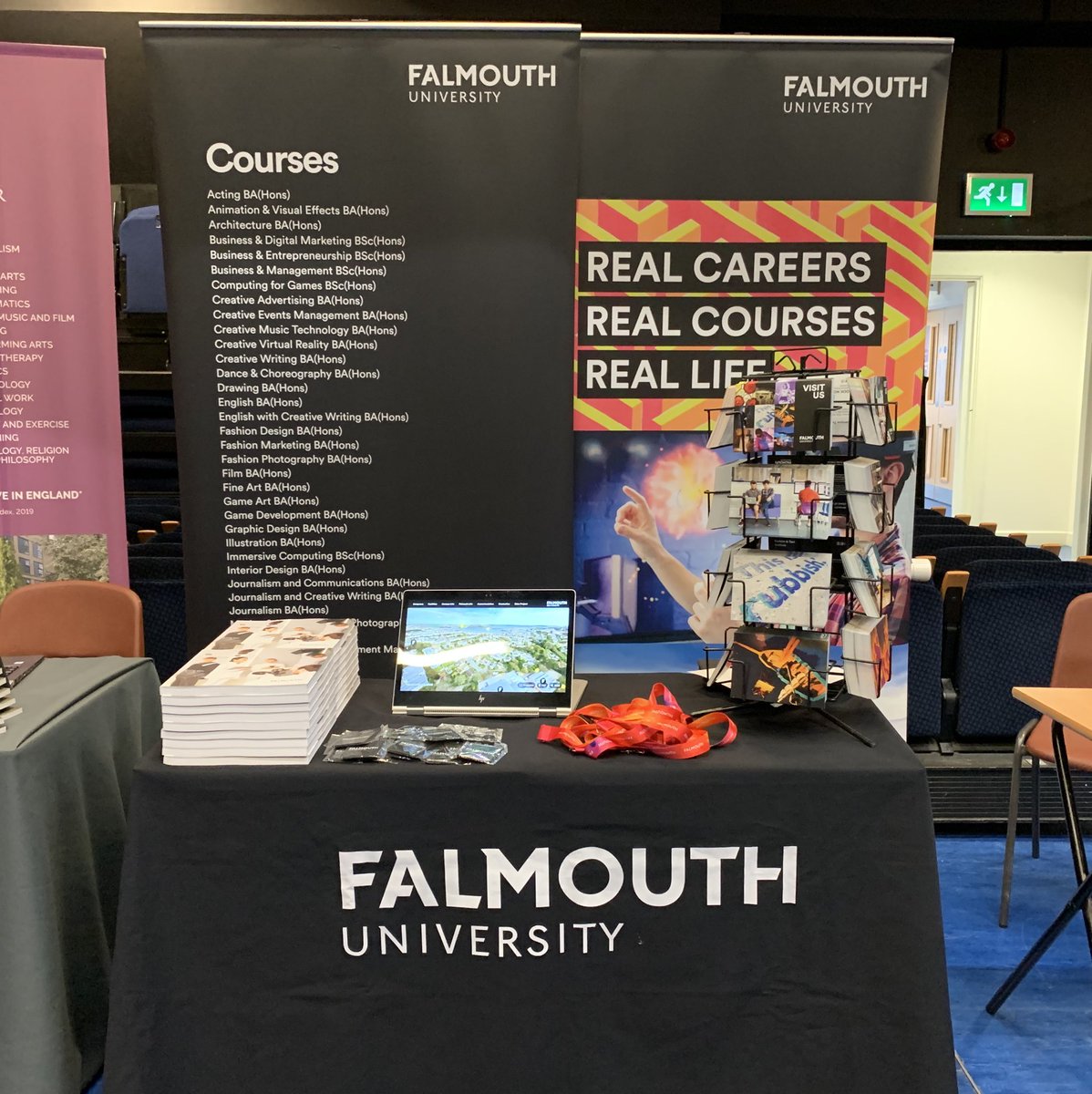 All ready to go at Bridgend College’s HE Fair  <a href="/FalmouthUni/">Falmouth University</a> @BridgendCollWBQ @cyfleoedd #BCHEfayre2019