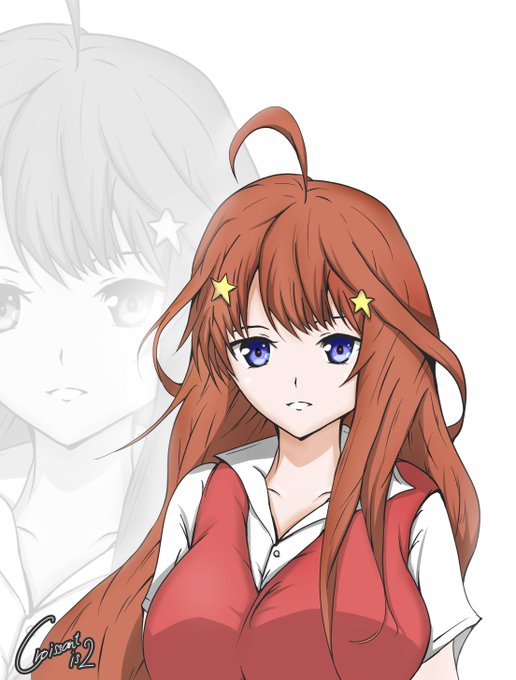 クレセント💛さんがTwitterに投稿した中野五月(五等分の花嫁)のイラスト。