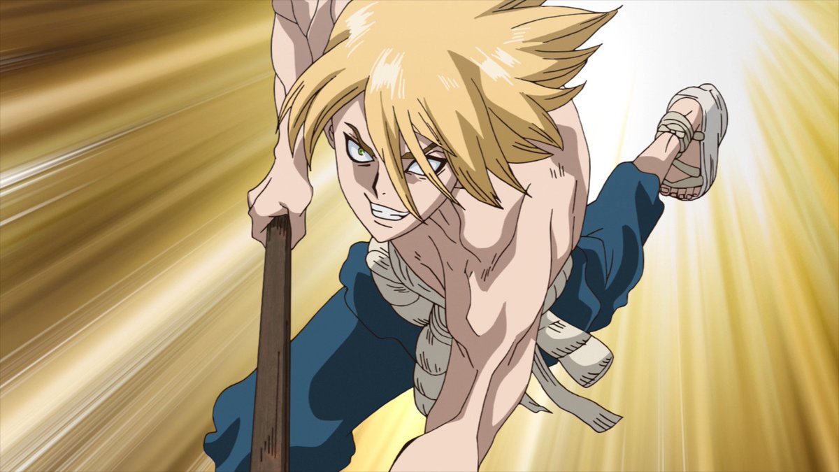 アニメ dr stone 公式 続編制作決定 در توییتر dr stone 第14話 Master Of Flame は 今晩26時35分 テレビ北海道にて放送です 御前試合は なんと第一試合から金狼vsマグマの対決に 千空が計画した八百長試合にも黄信号が そして登場する