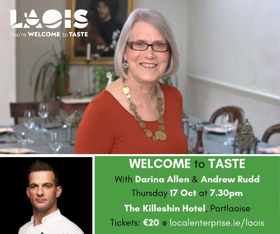 tourism_laois's tweet photo. Laois TASTE Food Event.  See Darina Allen, Andrew Rudd and meet the local food producers. Sample some local foods and much more.  Tickets are on sale now through the Local Enterprise Office website here:  

#WelcometoTASTE #LaoisTASTE #LaoisTASTEMonth https://t.co/QAPlpQUYYK