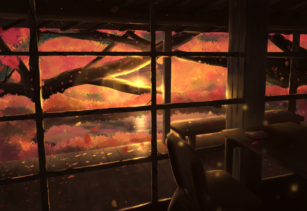 scenery no humans window tree indoors sunset chair  illustration images