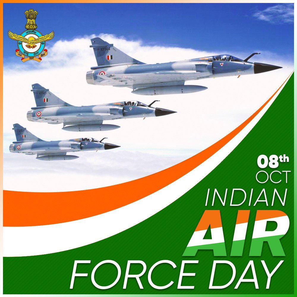 ncbn's tweet photo. On Indian Air Force Day, I salute the unmatched courage &amp; determination of our brave Air Force personnel in serving our motherland. Jai Hind. #AirForceDay2019 #IAFDay https://t.co/wU19kPdhBc