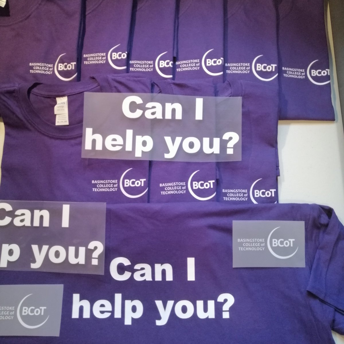 As things turned out we could 👍 - when <a href="/bcot/">Basingstoke College of Technology</a> asked about #openday #tshirt options we were #quick to #brand  these #gildan shirts with #Front &amp; #back #decorations #canihelpyou