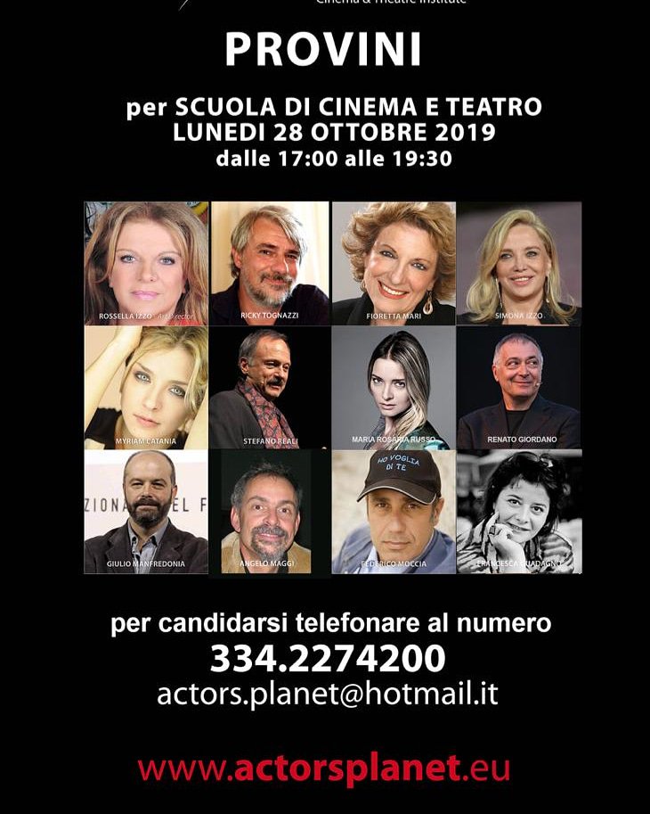 ActorsPlanet's tweet photo. Il 28 ottobre all'Actors Planet. #casting #provini #scuoladicinema #scuoladiteatro https://t.co/6IPTbC63V3
