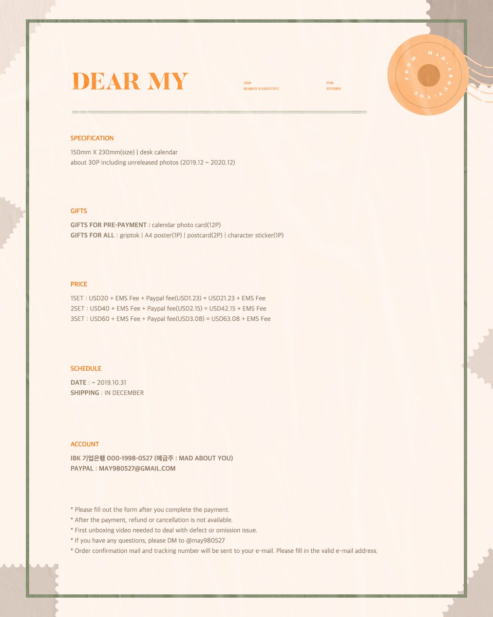 tiembanhbao's tweet photo. [VN G.O] [#EUNSEO #WJSN] 2020 SEASON'S GREETING by @may980527

🍋Thông tin chi tiết:
- Calendar
- Calendar photocard (pre-order)
- Postcard
- Sticker
- Griptok
- Poster A4

▶Price: 510k (chưa tính phí ship H-V)

🍊 Deadline: 
- Pre-order:14/10
- Normal order: 30/10 https://t.co/oTZ341r90L