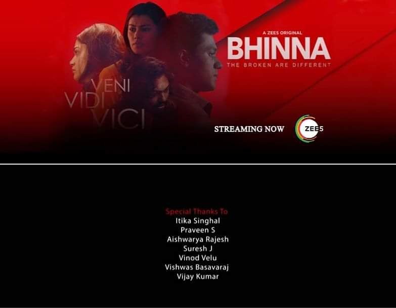 CobaltqubeMedia's tweet photo. Proud to share that @BhinnaTheFilm has released on @ZEE5Kannada, first #Kannada film to be released on any digital platform opening new doors for #sandalwood.
#Bhinna #TheBrokenAreDifferent #CQM
*Note: The artwork is screen grabs taken from Zee5 and the film on the their platform https://t.co/MHrL7qXWVc