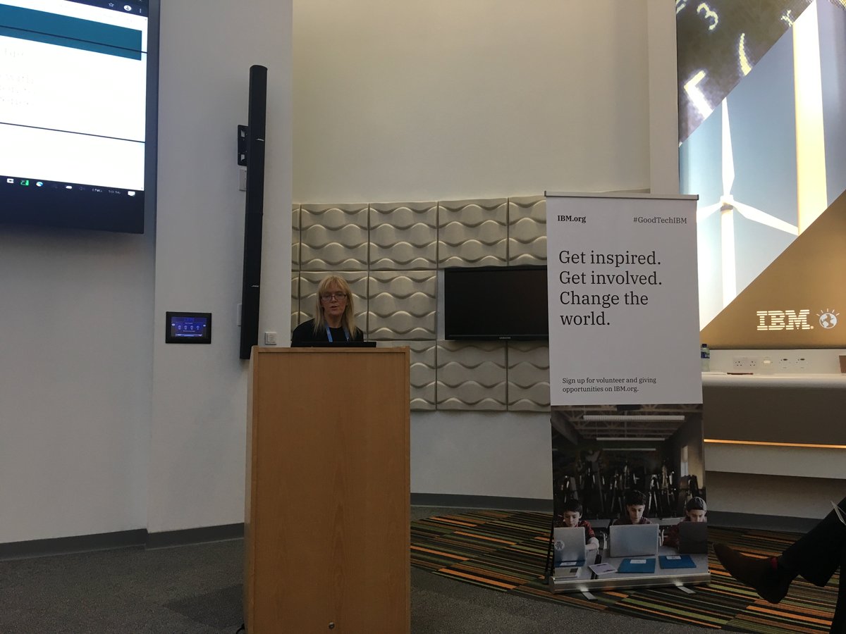 pfarrell_paul's tweet photo. Our CSR lead, Deirdre Kenndy, launching https://t.co/RDLUo9clQF  - our new single portal for staff and external groups for Social giving and volunteering. #GoodTechIBM @ibm_in_ireland https://t.co/kZP4kwIeMo