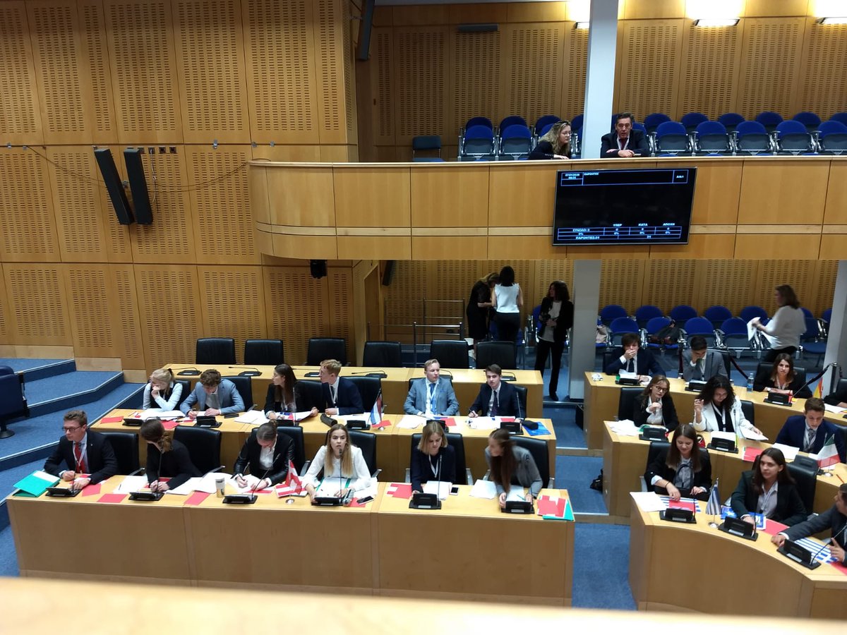MEPNederland's tweet photo. Mediterranean Model European Parliament Nicosia: General Assembly at the House of Representatives of Cyprus #MEDMEPNicosia2019 https://t.co/5qLhX7Q60l