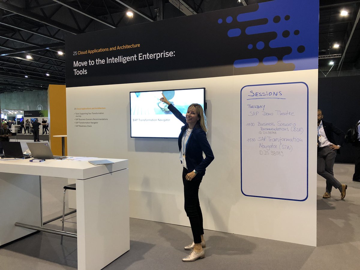 CorinneReisert's tweet photo. Move to the Intelligent Enterprise with SAP. Come to Pod 25 at #SAPTechEd in Barcelona to learn how to chart your transformation journey with #SAPTransformationNavigator https://t.co/xJBErxXE6F