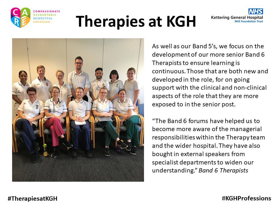TherapiesKGH's tweet photo. Training and development is provided for all team members @TherapiesKGH. The band 6 forum is a monthly forum providing both clinical and managerial development #TherapiesatKGH #KGHProfessions @KettGeneral https://t.co/4fi1RX1ztI