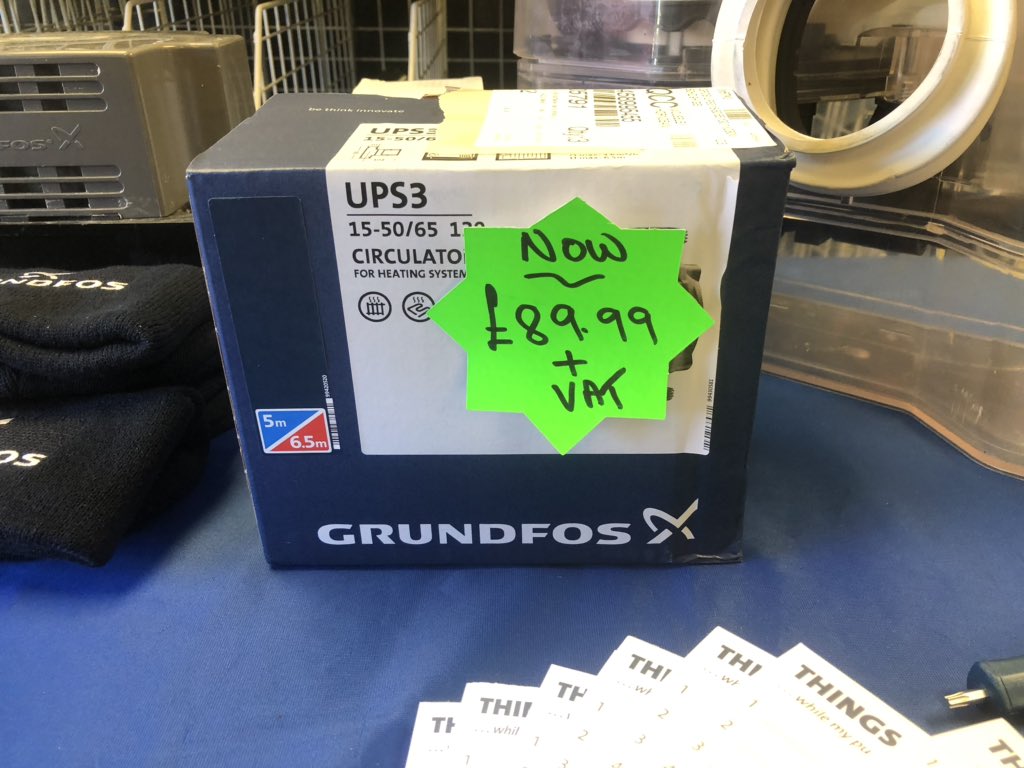 ellisouthin's tweet photo. Down at @WolseleyUK Horndean today with Harrison (who still hasn’t got Twitter 🙄) will be here between 10-2pm so pop in an have a chat! Pizza at 12! @Grundfos_UK #UPS3 #Sololift2 #Heating https://t.co/vap18x8T9F