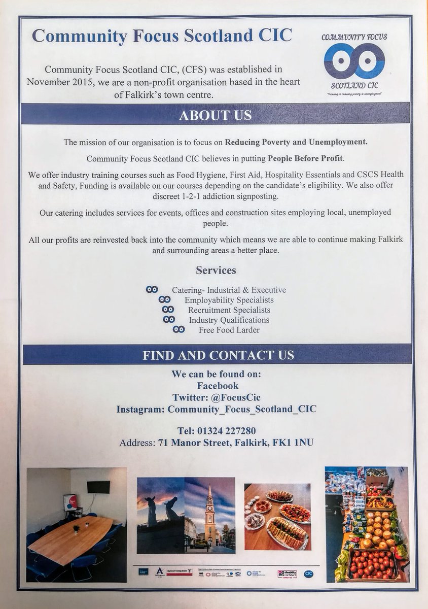 FocusCic's tweet photo. 🔥IMPORTANT🔥

♾️At Community Focus Scotland we are well known for our FREE food larder although many people are still unaware of our other services♾️

Please see more details below 😊
#PeopleBeforeProfit #community #Scotland #Training #SocialEnterprise #TuesdayThoughts https://t.co/OuvaLgvBEB