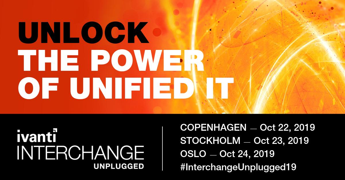 IvantiNordics's tweet photo. Want to know why our partner NEISA embarked on the journey to Unified IT and how this positively effects their customers? Join us @GoIvanti #Internchangeunplugged19 in @IvantiNordics and hear first hand from @Duusjorgensen.  Join us and register now https://t.co/tag6Zu7bWN https://t.co/ZKUnzWe5XS