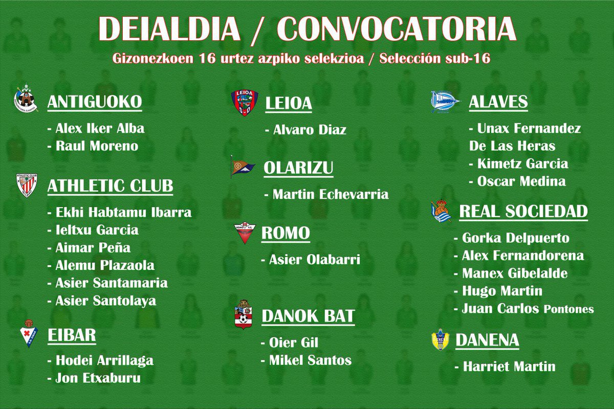 EFF_FVF's tweet photo. ❤💚⚪ 16 Urtez azpiko selekzioaren lehen deialdia https://t.co/RNiys9zcQh

❤💚⚪ Primera convocatoria de la selección sub-16 https://t.co/H90USXHHFD

⚽️ Entrenamendua / Entrenamiento
🗓 Asteazkena (9) / Miércoles (9)
⏰ 17:00
🏟 Ibarreta (Barakaldo) https://t.co/trXvKSkst8