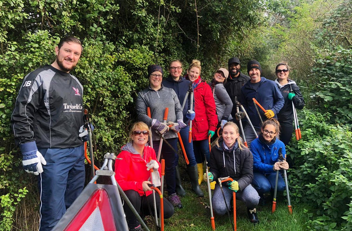 Today the CEDIA team are out volunteering for Priory Country Park in Bedford for our day of service! We are clearing pathways and helping to make way for new tree growth #givingback #volunteering