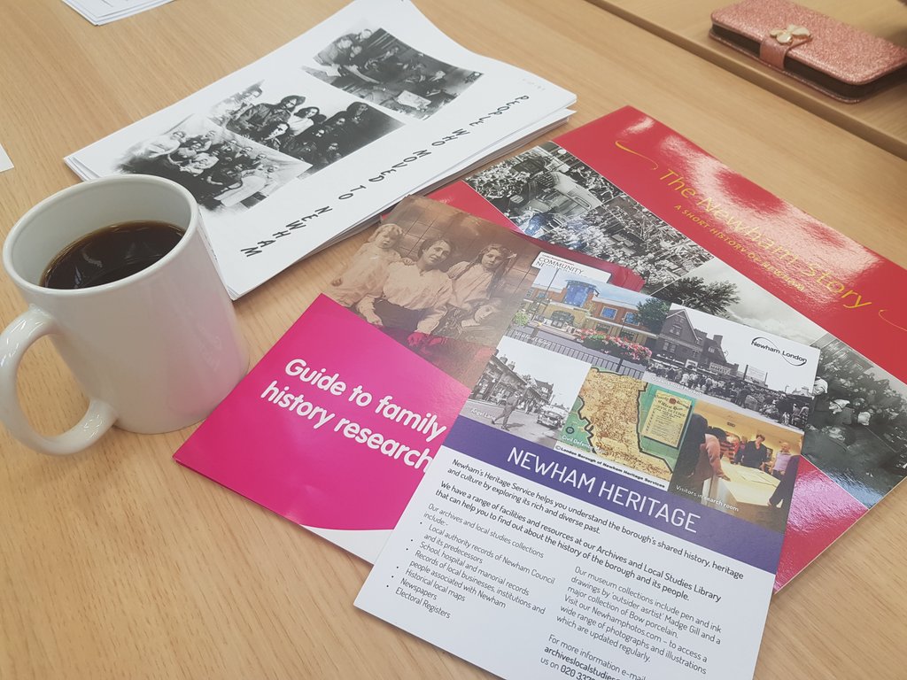 NewhamLibraries's tweet photo. Have a cuppa and discover your family history with Jenni from our archives at #customhouselibrary coffee morning today 11am-12:30pm. Trace your family tree with @AncestryUK which is available in all Newham Libraries. #LibrariesWeek https://t.co/fTpgqeBbeX