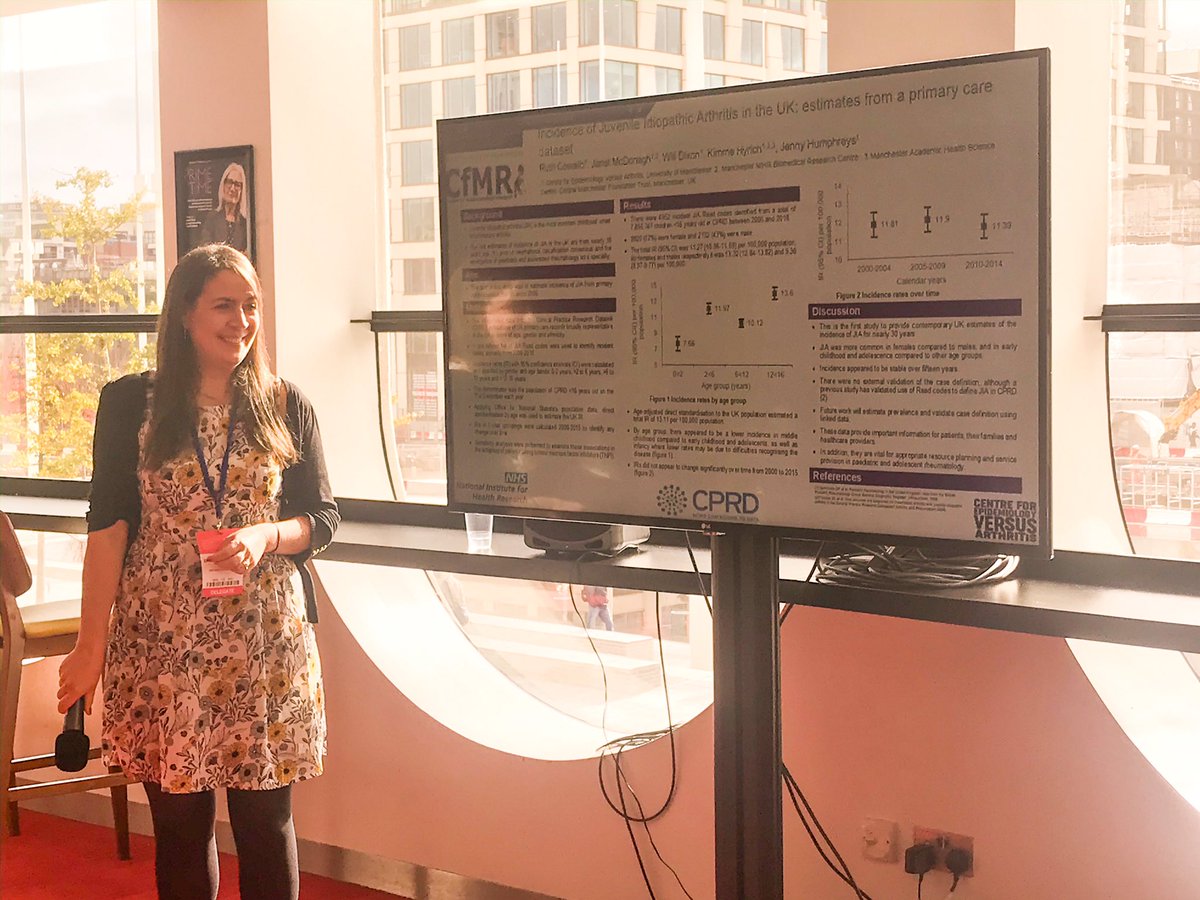 Poster showcase: Dr. Jenny Humphreys presenting new incidence rates for JIA using #CPRD #BSPAR19 ^LKF