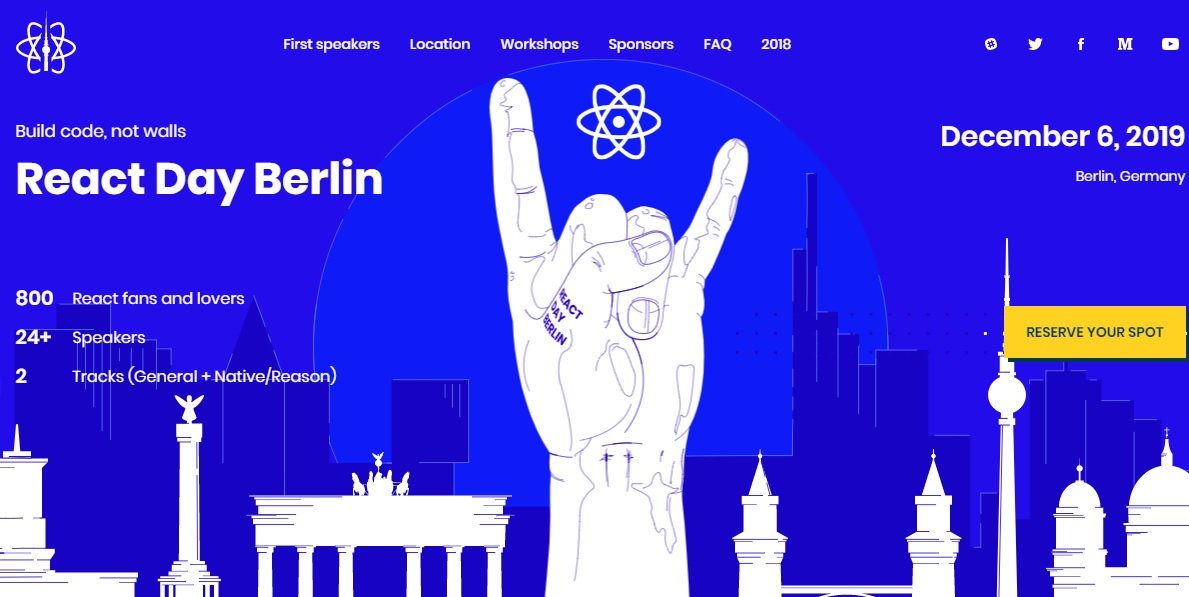 LvivJS's tweet image. У нас круті новини! 🤘На нашій Facebook сторінці РОЗІГРУЄМО КВИТОК на @reactdayberlin !🇩🇪
facebook.com/LvivJavaScript…
🌠Розіграш триває з 6-го по 13-те жовтня. 
Конференція відбудеться 6 грудня. Більше інформації про React Day Berlin- reactday.berlin