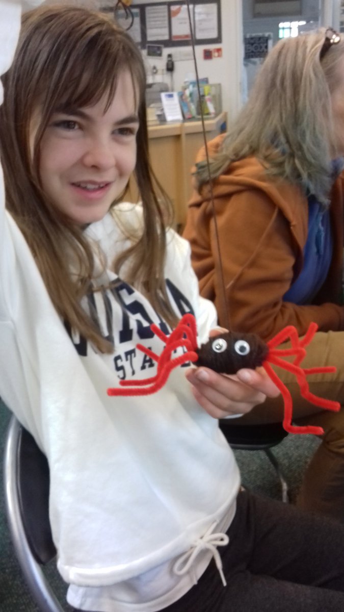 A really fun day for #funpalaces 2019 at <a href="/LyntonLibrary/">Lynton Library</a>. Thank you Sue for showing us how to make Yarn Spiders, a really enjoyable activity!
