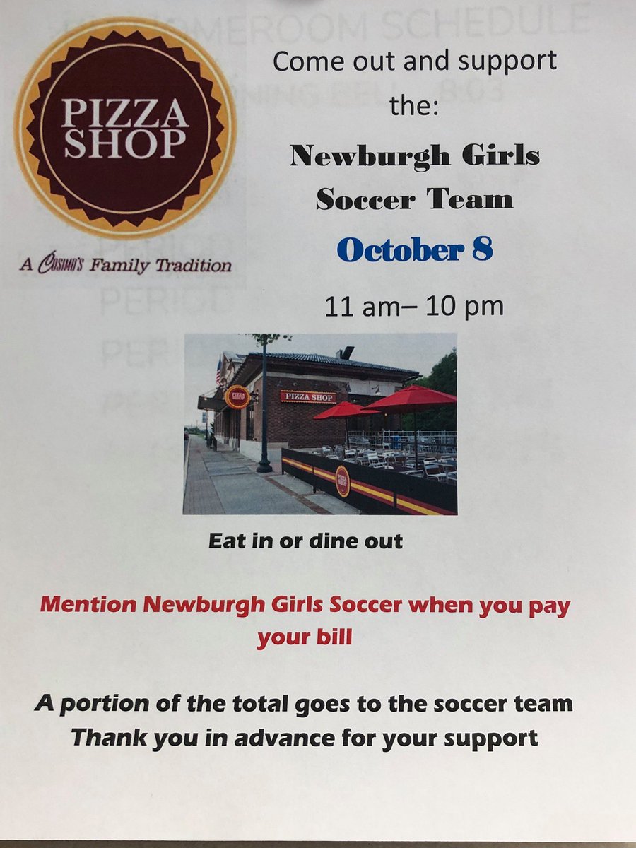 Come out and support at the Pizza Shop today!